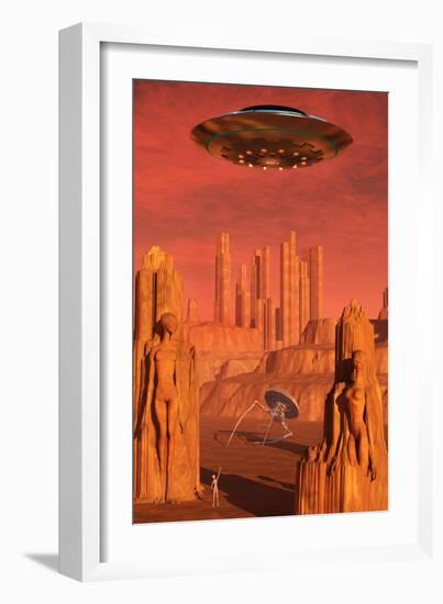 Members of the Planets Advanced Civilization Leaving Mars-null-Framed Art Print