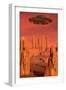 Members of the Planets Advanced Civilization Leaving Mars-null-Framed Art Print