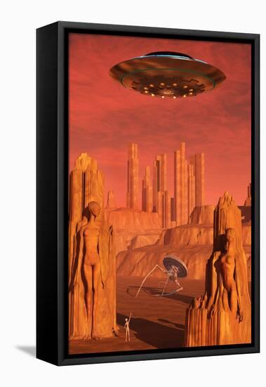 Members of the Planets Advanced Civilization Leaving Mars-null-Framed Stretched Canvas