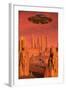 Members of the Planets Advanced Civilization Leaving Mars-null-Framed Art Print