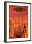 Members of the Planets Advanced Civilization Leaving Mars-null-Framed Art Print