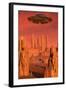 Members of the Planets Advanced Civilization Leaving Mars-null-Framed Art Print