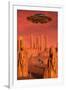 Members of the Planets Advanced Civilization Leaving Mars-null-Framed Art Print