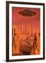 Members of the Planets Advanced Civilization Leaving Mars-null-Framed Art Print