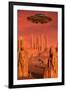 Members of the Planets Advanced Civilization Leaving Mars-null-Framed Art Print