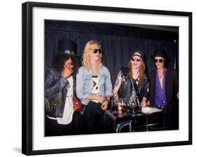 Members of the Rock Group Guns N' Roses Slash, Duff Mckagan, Axl Rose and Izzy Stradlin-null-Framed Premium Photographic Print