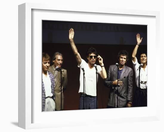 Members of the Rolling Stones Mick Jagger and Keith Richards-Dave Allocca-Framed Premium Photographic Print