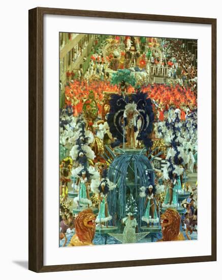 Members of the Unidos Do Cabucu Samba School Parade in the Sambadrome-null-Framed Photographic Print