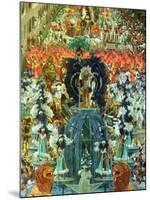 Members of the Unidos Do Cabucu Samba School Parade in the Sambadrome-null-Mounted Photographic Print