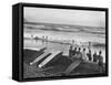 Members of the Waikiki Club Surf Riding-null-Framed Stretched Canvas