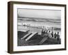 Members of the Waikiki Club Surf Riding-null-Framed Photographic Print