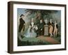 Members of the Wilson family grouped round a memorial of William Pitt the Younger-John Downman-Framed Giclee Print