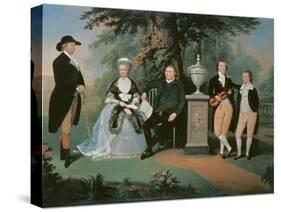 Members of the Wilson family grouped round a memorial of William Pitt the Younger-John Downman-Stretched Canvas