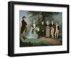 Members of the Wilson family grouped round a memorial of William Pitt the Younger-John Downman-Framed Giclee Print