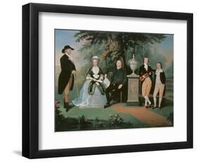 Members of the Wilson family grouped round a memorial of William Pitt the Younger-John Downman-Framed Giclee Print