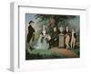 Members of the Wilson family grouped round a memorial of William Pitt the Younger-John Downman-Framed Giclee Print