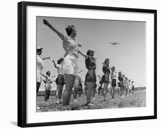 Members of the Women's Flying Training Detachment For All Civilian Women's Auxiliary Ferry Squadron-Peter Stackpole-Framed Photographic Print