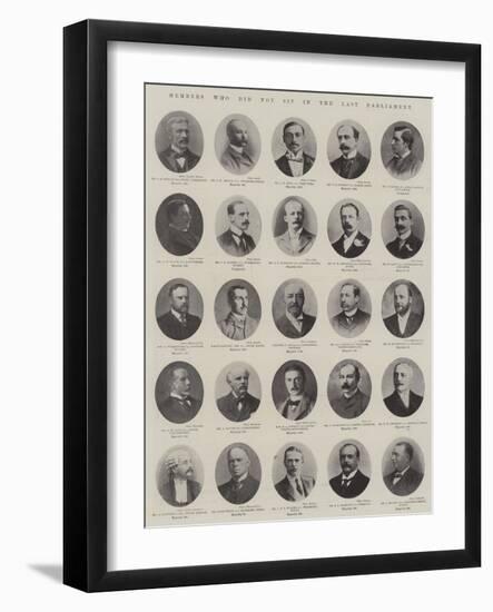 Members Who Did Not Sit in the Last Parliament-null-Framed Giclee Print