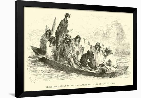 Memorable Combat Between an Ateles Niger and an Ateles Rufus-Édouard Riou-Framed Giclee Print