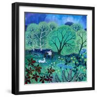 Memorial Bench,2020,(acrylics on paper)-Lisa Graa Jensen-Framed Giclee Print