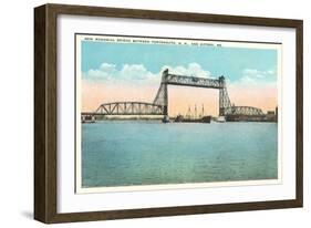 Memorial Bridge, Portsmouth, New Hampshire-null-Framed Art Print