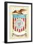 Memorial Day Greetings, Eagle with Banner-null-Framed Art Print