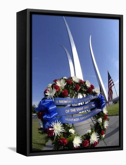 Memorial Day Wreath-laying Ceremony-Stocktrek Images-Framed Stretched Canvas