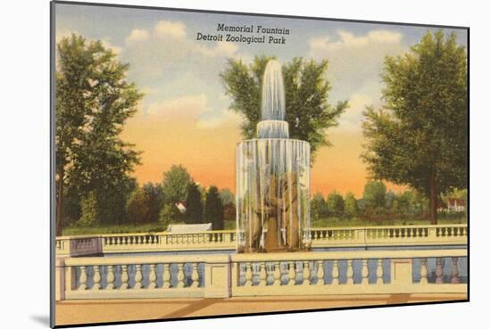 Memorial Fountain, Detroit Zoological Park, Michigan-null-Mounted Art Print