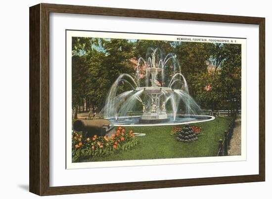 Memorial Fountain, Poughkeepsie, New York-null-Framed Art Print