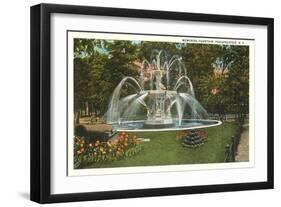 Memorial Fountain, Poughkeepsie, New York-null-Framed Art Print