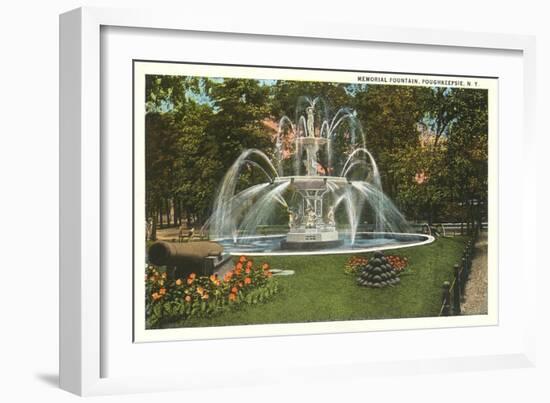 Memorial Fountain, Poughkeepsie, New York-null-Framed Art Print