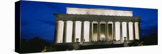 Memorial Lit Up at Night, Lincoln Memorial, Washington DC, USA-null-Stretched Canvas