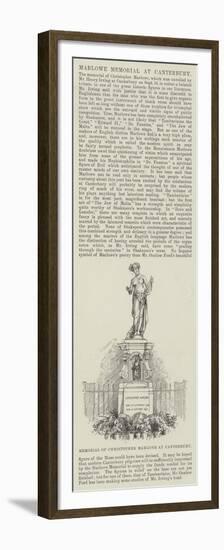 Memorial of Christopher Marlowe at Canterbury-null-Framed Premium Giclee Print