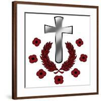 Memorial of graves on cemeteries in France and Belgium from World War One-Neale Osborne-Framed Giclee Print