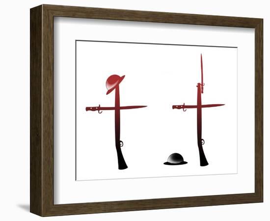 Memorial of graves on cemeteries in France and Belgium from World War One-Neale Osborne-Framed Giclee Print