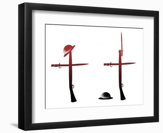 Memorial of graves on cemeteries in France and Belgium from World War One-Neale Osborne-Framed Giclee Print