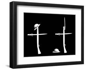 Memorial of graves on cemeteries in France and Belgium from World War One-Neale Osborne-Framed Premium Giclee Print