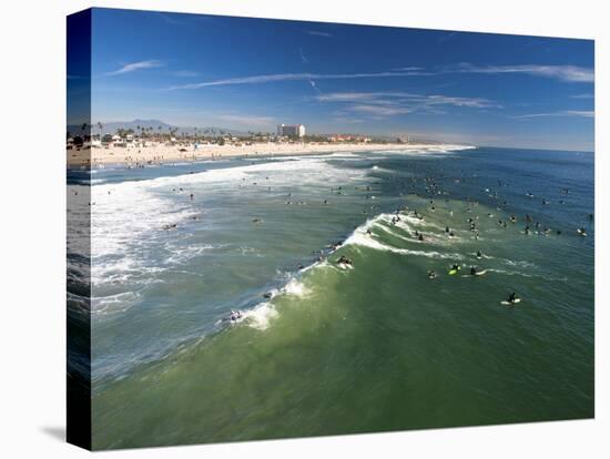 Memorial Paddle Out in Remembrance for Professional Surfer Andy Irons, Huntington Beach, Usa-Micah Wright-Stretched Canvas