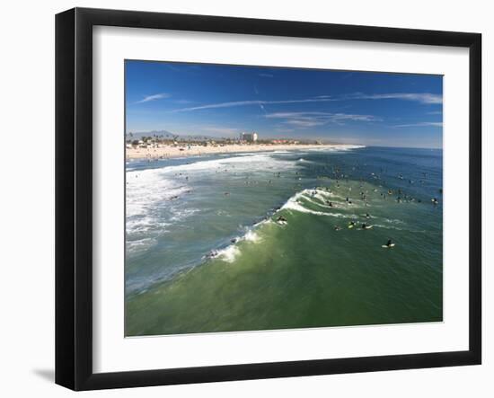 Memorial Paddle Out in Remembrance for Professional Surfer Andy Irons, Huntington Beach, Usa-Micah Wright-Framed Photographic Print