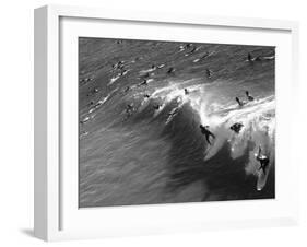 Memorial Paddle Out in Remembrance for Professional Surfer Andy Irons, Huntington Beach, Usa-Micah Wright-Framed Photographic Print