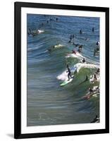 Memorial Paddle Out in Remembrance for Professional Surfer Andy Irons, Huntington Beach, Usa-Micah Wright-Framed Photographic Print