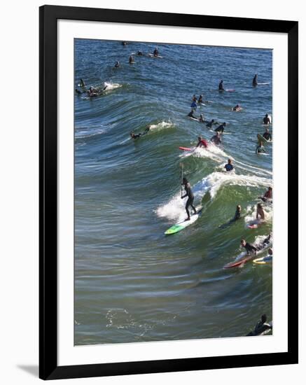 Memorial Paddle Out in Remembrance for Professional Surfer Andy Irons, Huntington Beach, Usa-Micah Wright-Framed Photographic Print