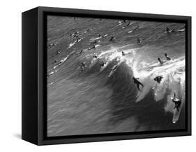 Memorial Paddle Out in Remembrance for Professional Surfer Andy Irons, Huntington Beach, Usa-Micah Wright-Framed Stretched Canvas