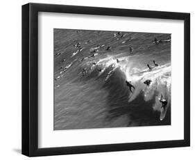 Memorial Paddle Out in Remembrance for Professional Surfer Andy Irons, Huntington Beach, Usa-Micah Wright-Framed Premium Photographic Print