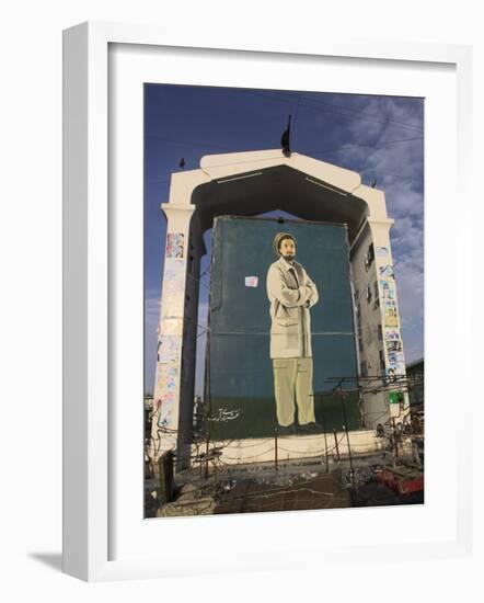 Memorial Plaque of Assassinated Mujahadin Leader Ahmad Shah Massoud-Jane Sweeney-Framed Photographic Print