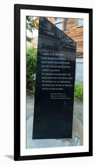 Memorial plaque Tribute to Chinese Pioneers at Chinese American Town, Locke-null-Framed Photographic Print