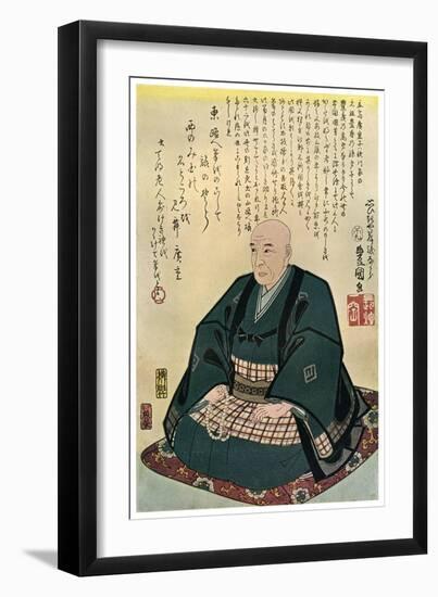 Memorial Portrait of Hiroshige, 1858-Utagawa Kunisada-Framed Giclee Print
