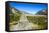 Memorial Pyramid in the Mount Cook National Park, South Island, New Zealand, Pacific-Michael Runkel-Framed Stretched Canvas