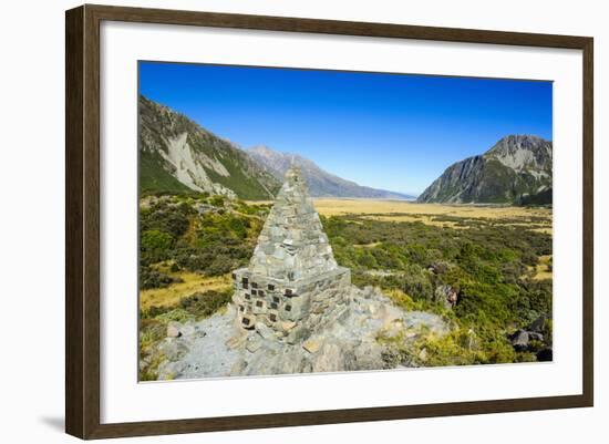 Memorial Pyramid in the Mount Cook National Park, South Island, New Zealand, Pacific-Michael Runkel-Framed Photographic Print