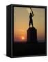 Memorial Statue of a Civil War Soldier on Cemetery Ridge on Gettysburg Battlefield-null-Framed Stretched Canvas